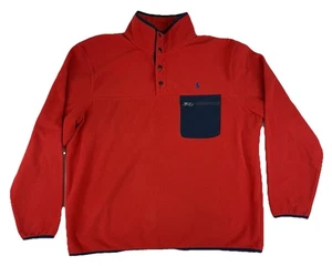 Polo Ralph Lauren Polar Cuello Simulado Snap-T Pullover Para Hombre XL Rojo/Azul Logo de Poni - Imagen 1 de 11