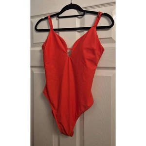 Ted Baker NEYOME Swimsuit Coral Size 3 UK 10 Plunge Lattice Back NWT Slight Flaw - Picture 1 of 10