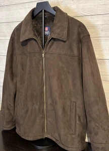 Chaps Men’s Brown Suede Faux Fur Lined Jacket Size M - very nice and warm - Picture 1 of 7
