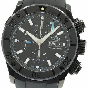 EDOX WATCH 01111-37N-NIN CLASS ONE DAY DATE CHRONOGRAPH AUTOMATIC BLACK SS MEN'S - Picture 1 of 7
