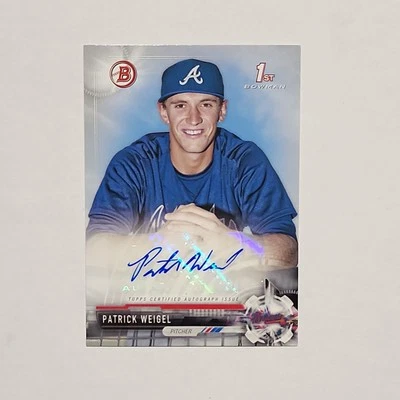 2017 1st Bowman Autograph rookie Patrick Weigel auto #PA-PW Atlanta Braves - Image 1 of 2