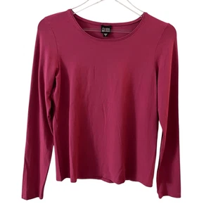 Eileen Fisher Langarmshirt rosa Viskose Elasthan Rundhalsausschnitt Small - Bild 1 von 10