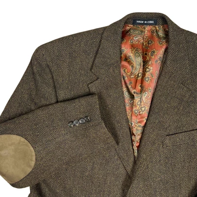 Blazer Lauren Ralph Lauren Para Hombres 48L Lana Espiga Codo Parche Abrigo Deportivo Foto 1 de 4