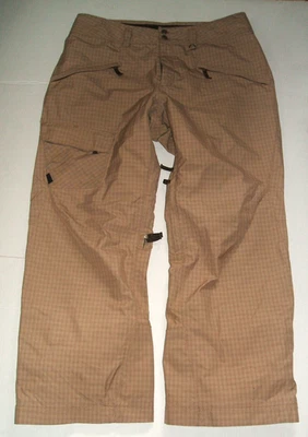 Patagonia H2No Esquí Snow Board Pantalones Hombres XL Pared Lateral Marrón Cuadros Malla Forrada Foto 1 de 4