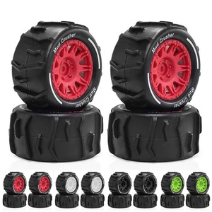 4Pcs 73mm Rubber Tire &Rim Tyre 12mm Hex for ARRMA 1/14 TYPHON GROM Off-Road Car - Picture 1 of 30