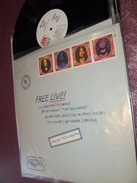 FREE LIVE! LP WHITE LABEL PROMO A&M RECORDS 4306 FLIPBACK TUCK IN BACK COVER VG+ - Image 1 of 1