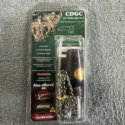 Chamadas de jogo vintage cortadas palheta dupla madeira morta chamada de pato com cordão - Imagem 1 de 3