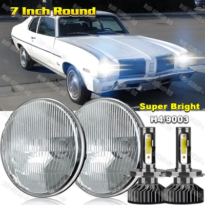 2pc 7"Round LED Hi/LO Headlight For 1973-1979 Oldsmobile Omega 3.8L 4.1L 5.7L - Imagem 1 de 4