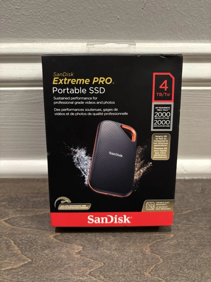 SanDisk Extreme PRO V2 4TB USB-C Portable External SSD (SDSSDE81-4T00-G25)*NEW* - image 1 of 1