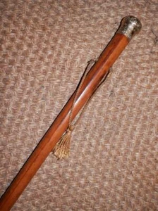 Antique Hunting Walking Stick/Cane Gold Wild Boar-Goat Hound Cherub Scene Top. - Picture 1 of 11