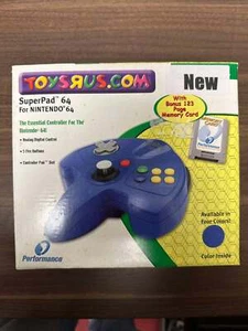 SupderPad 64 Wired Blue Controller With Bonus 123 Page Memory Card For 4E - Picture 1 of 3