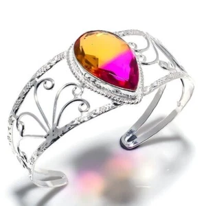 Pulsera de plata de ley 925 con piedras preciosas de turmalina múltiple,... - Imagen 1 de 1