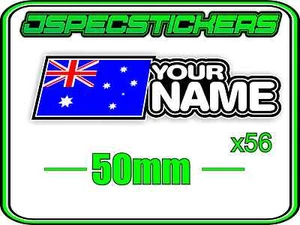 CUSTOM NAME RC STICKER SET A4 SHEET WINDOW NAME WITH FLAG DECAL SHEET STYLE 1 - Picture 1 of 7