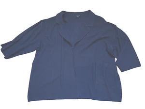 Misook Plus dark blue black knit Jacket pockets 3X Bin-K - Picture 1 of 5