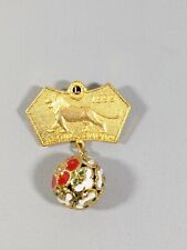 Vintage 1995 Lions Club Seoul Japan Lion Bell Flower Charm Pin