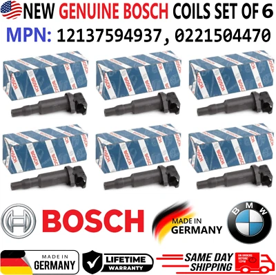 Bobinas de encendido Bosch x6 genuinas nuevas para BMW 2011-2018 2,0 L 3,0 L 4,4 L, 0221504470 Foto 1 de 4