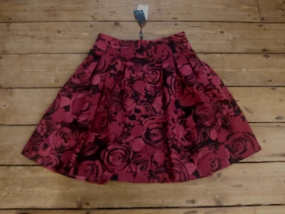 BNWT PAPAYA BLACK PINK HIGH WAISTED PLEATED A-LINE SKIRT SATIN LINED ZIP SIZE 10 - Image 1 of 3