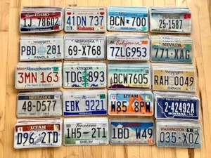 Bulk Set of 100 License Plates- 20 Versions, 5 of Each in Craft Condition - Picture 1 of 4