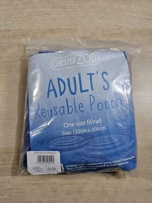 Chester Zoo Adult's Reusable Rain Poncho One Size Fits All 122cm X 200cm - Image 1 of 4