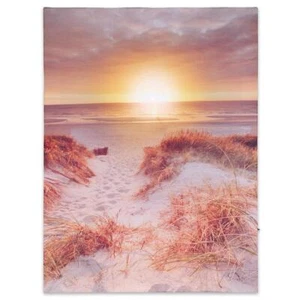 Wandbild mit LED Kunstdruck mit Beleuchtung Abend am Strand 30x40 cm inkl. Timer - Bild 1 von 7