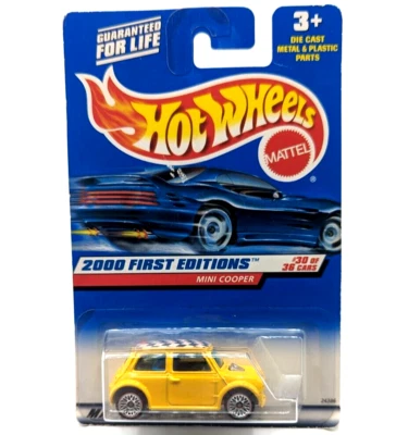 Hot Wheels Yellow Mini Cooper 2000 First Editions Collector #090 New on Card! - Image 1 of 4