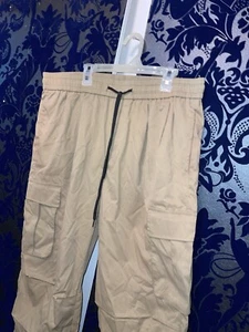 Canvas Outdoor Pants Hiking Sports Solid XL Mens Khaki (QS18) - Picture 1 of 7