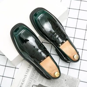 Herren Britisch Eckig Zehe Elegant Business Slipper Oxford-Schuhe Hochzeit Formell Schuhe Größe - Bild 1 von 17