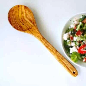 Natural Olive Wood Spoon: Handmade Wooden Cooking Utensil, Kitchen Charm 30cm - Picture 1 of 1