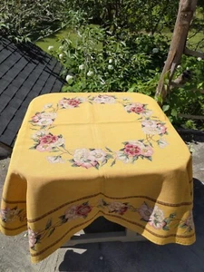 Vintage IOSIS Paris Tapestry Rug Floral 58” Square - Picture 1 of 9