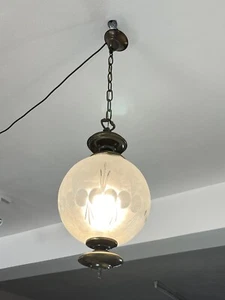 Lampadario In Bronzo e Vetro, Anni ‘70, attribuito a Luigi Caccia Dominioni - Foto 1 di 8