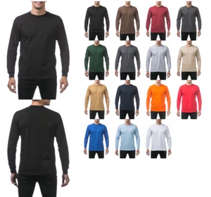 Pro Club Heavyweight Cotton Long Sleeve Crew Neck T-shirt - Picture 1 of 90