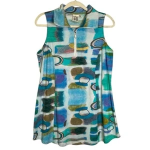Parsley & Sage Watercolor Abstract Sleeveless Top Size Medium 100% Rayon Casual - Picture 1 of 9