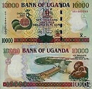 UGANDA 10000 10,000 SHILLINGS 2007 CHOGM Commemorative CRANE GORILLA UNC NOTE - Picture 1 of 1