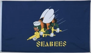 Liccensed Seabees Flag 3x5 ft New navy U.S. banner better quality usa seller - Picture 1 of 4