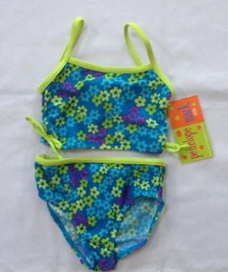Penelope Mack Baby Mädchen Bade Badeanzug 2-teilig blau geblümt Tankini Bikini 2T - Bild 1 von 1