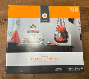 Zielscheibe Halloween Dekoration - hängender flammender schwarzer Kürbis! Einmal benutzt! 🎃👻🕷 - Bild 1 von 5