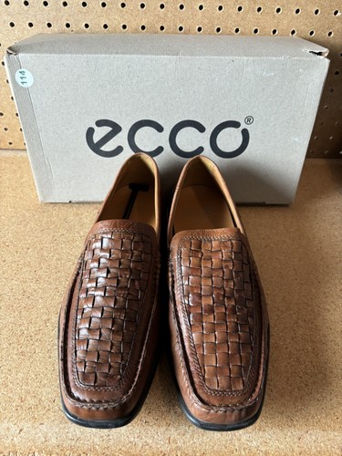 Mocassini slip on uomo Ecco Lounge Moc marroni in pelle cognac EU 41 US 7 5 8
