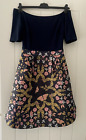 Ted Baker Sz 8  (1) Beautiful Lydda Floral Embroidered Metalic Dress Immaculate