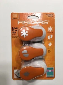 Fiskars 155050 Juego de 3 Paquete de Golpes de Palanca, Diseño: Copo de Nieve, Pies, Hoja - ¡Nuevo! - Imagen 1 de 5