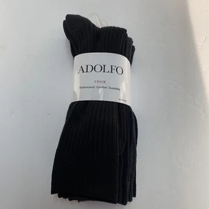 NEW Adolfo 4 Pack Black/ Blue Dress Socks Size 6.5 - 12 - Picture 1 of 5