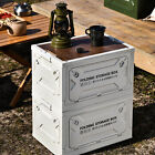Folding Camping Storage Box W/Wooden Lid Collapsible Storage Bin Container☜