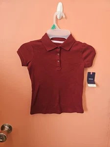 NWT Izod Girls Size XXS (4/5) Burgundy School Uniform Polo Shirt - Picture 1 of 7