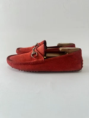 Mocasines Gucci de gamuza roja Horsebit talla 8,5 EU/9,5/42,5 EU Foto 1 de 4