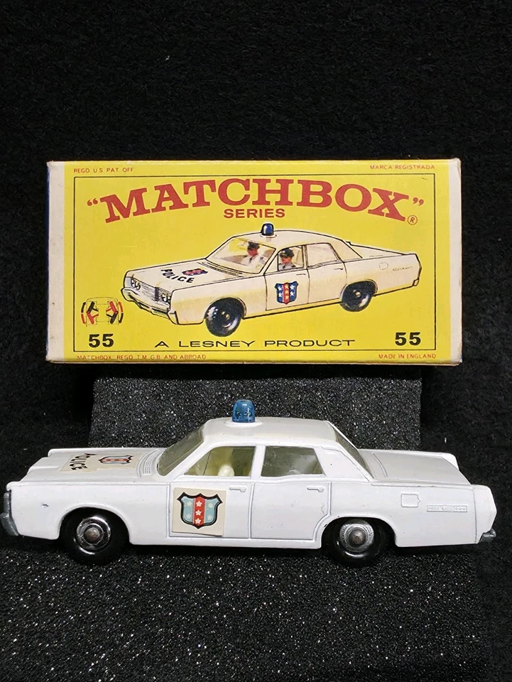 Matchbox 1-75 Regular Wheels #55 Police Car with Original E4 Box w/ Blue Light - Image 1 of 4
