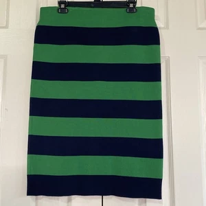 Lauren Ralph Lauren Skirt Womens L blue green stripe pencil maxi midi NWT - Picture 1 of 9