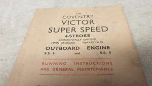 1950 COVENTRY VICTOR SUPER SPEED OUTBOARD Original Instruction Book  - Picture 1 of 4