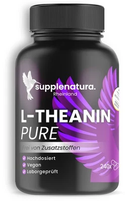 SUPPLENATURA RHEINLAND L-Theanin hochdosiert | 200mg | 240 Kapseln | Laborgeprüft | SUPPLENATURA®