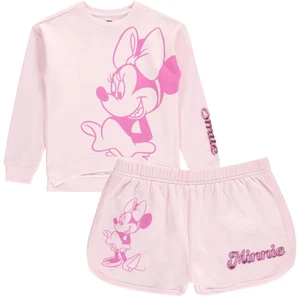 DISNEY Girls Minnie Mouse Crewneck Sweatshirt and Shorts Clothing Set- Little... - Picture 1 of 10