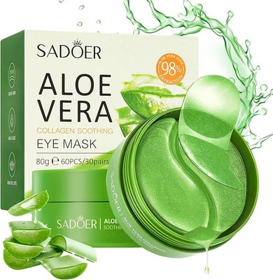60 Pezzi Patch Occhi, Aloe Vera Patch Occhiaie e Borse, Maschera Occhiaie Donna - Immagine 1 di 4