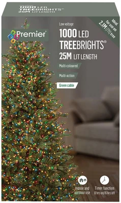 RARAION - 1000 LED Lampu Pokok Krismas Pelbagai Warna dengan Pemasa, 25m - Image 1 of 2